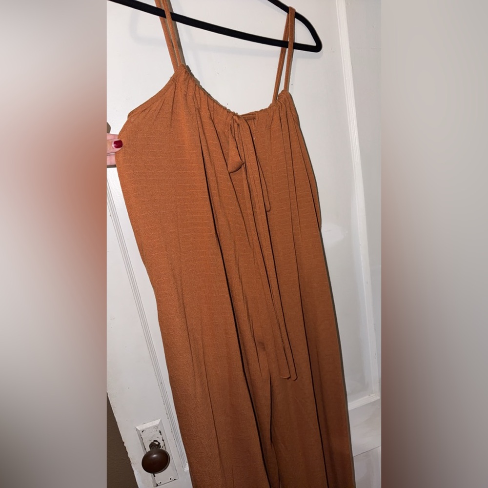 Rust Orange Sleeveless Jumpsuit